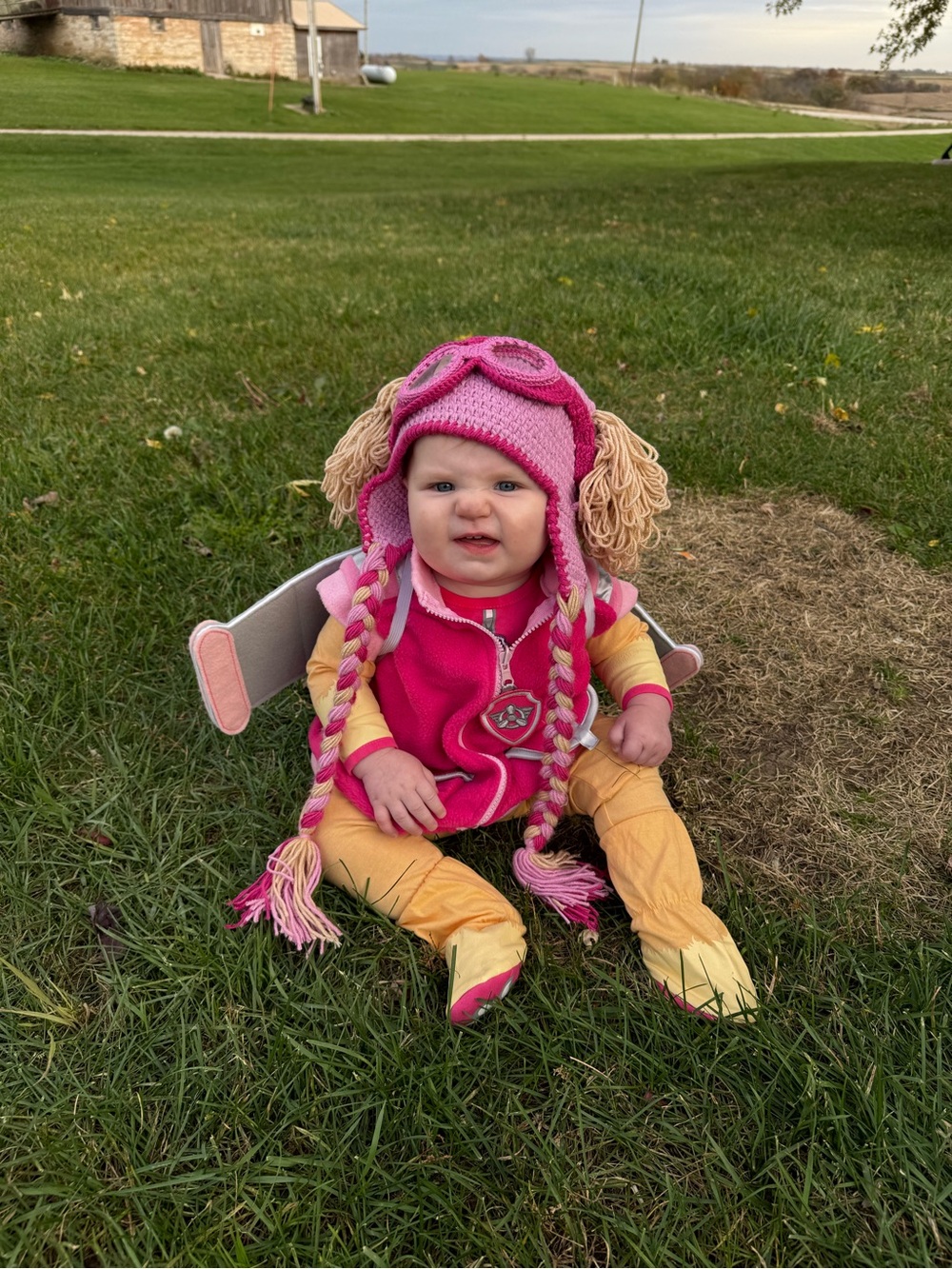 Paw Patrol Skye - Pink Pilot Aviator Kids Costume Hat and Vest Set